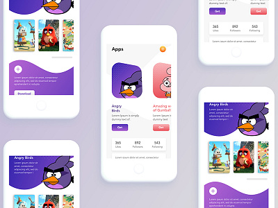 Character Game App Design animation app concept design desktop layout mobile space ui ux web