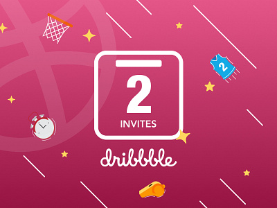 2 Dribble Invites 2 draft giveaway illustraion invitation invite invites