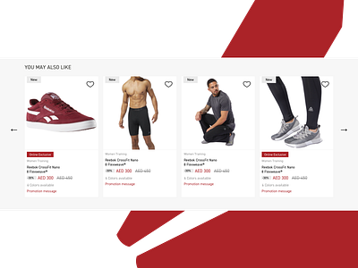 Reebok Carousel branding carsousel design ecommerce fashion reebok reebok.ae sports ui uidesign ux web website