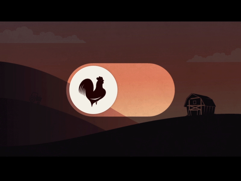 Cock-A-Doodle-Do after effects animation button farm gif morning off on rooster sunrise
