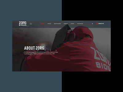 Zorg About page about animation composition design hover effect typography ui video background web
