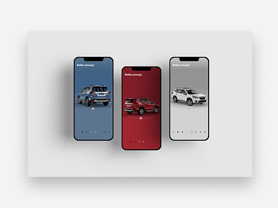 Subaru mobile UI adaptation card colors composition design mobile ui picker selector slider subaru ui web website