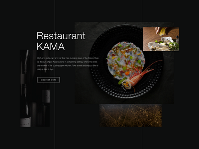 Hotel Riviera House Restaurant KAMA composition hotel interfacedesign restaurant typography ui uidesign web webdesign website