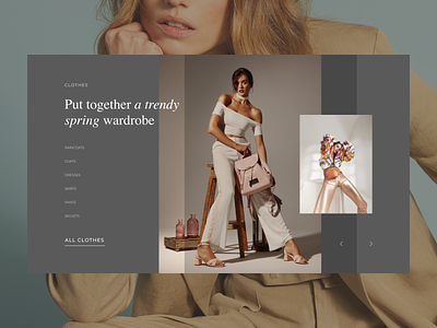 E-commerce UI. Modoza website. Concept clothes composition concept ecommerce gallery slider transition typography ui uidesign uiux webdesign website