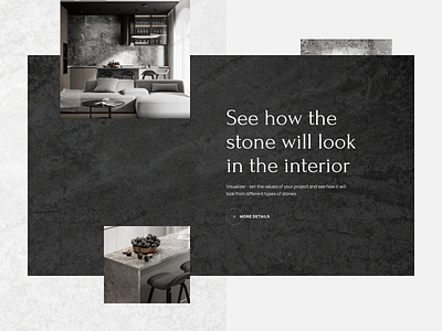 Stone in the interior architecture black and white composition design e commerce fancy design interior kitchen stone texture typography ui ux web website website inspiration