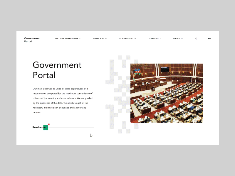 Concept for Government Portal Аppearance of content animation azerbaijan typography ui web