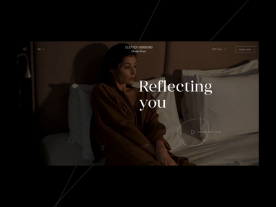 11 Mirrors Preloader, Microinteraction 11 mirrors animation button composition design gallery hotel hover microinteraction transition typography ui web
