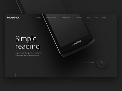 PocketBook Main page composition design minimalism pocketbook typography ui web