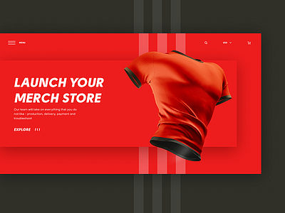 Merch store Concept blog blogger composition concept ecommerce merchstore red typography ui webdesign website