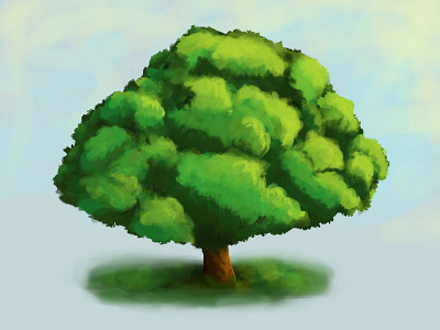 Green tree background bush cartoon concept design elements environment game green illustration landscape nature plant tree