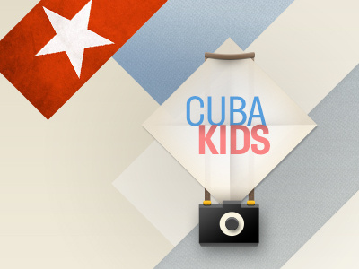 Cuba to the kids blue camera colors cuba icon kids logo red