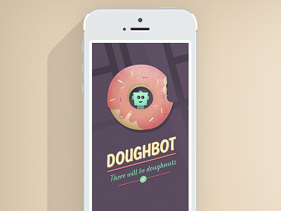 Hi, meet Doughbot! app appdesign details doughbot doughnut flat ios7 lists map playful simple vintage