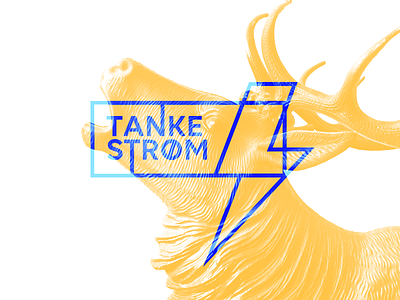 Flow of thoughts blue icon identity lightning lines logo mark stroke typography