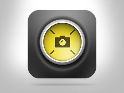 Say cheese app dark embossed icon ipad photo