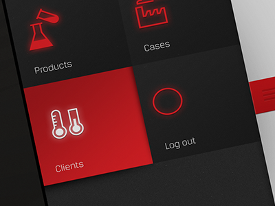 Navigation concept app clean concept dark icons ipad metro navigation tiles