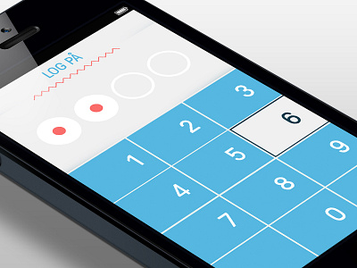 Logon made clean app blue circles clean elegant iphone logon number overview pad red simple white