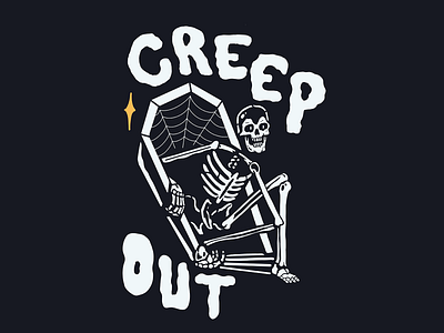 Creepout acab coffin creep dead death design drawing getout grave illustration illustrator procreate simple skeleton skeletor skull symbol vector web