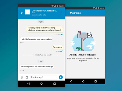 Android messaging Chat android chat design empty state illustration messaging mobile ui