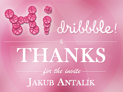 Hi dribbble! 1st 1st shot hello dribbble hi dribbble invitation pink thanks uno