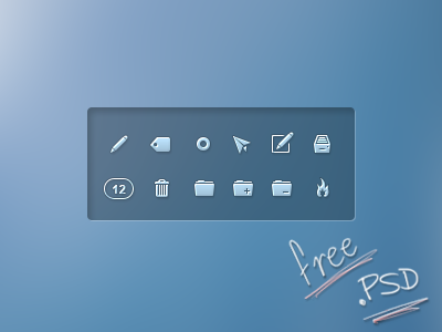 Icons for private mail client (PSD) basket blue circle composite draft files fire flame free free psd icon icons inbox mail notification plane post write