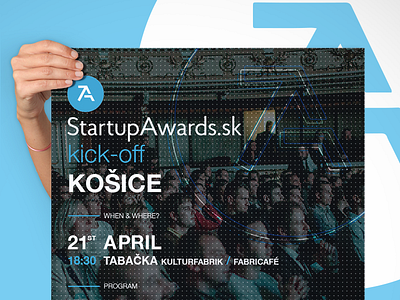 Startup Awards Kick-off poster awards clean dots graphic kosice poster print slovakia start up startup texture