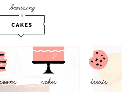 Bakery Website bakery cakes cookie illustration macaroon navigation sugar treats website