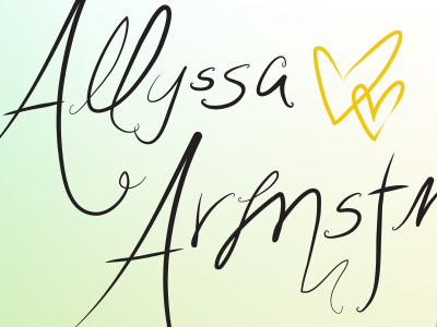 Alyssa a hand drawn heart lettering logo swirl