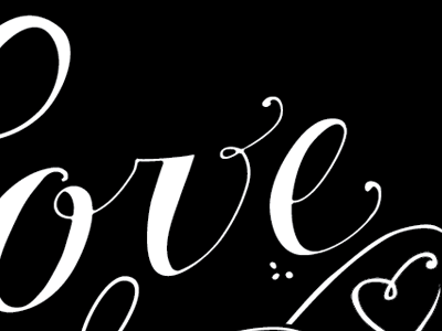 Love black and white hand lettering love