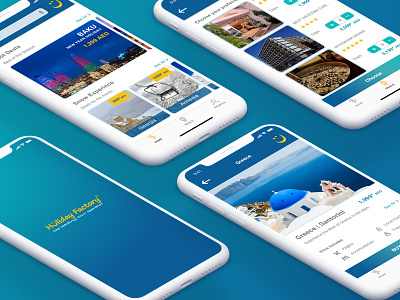 Holiday Factory app design holiday me minimal mobile travel trip ui ux