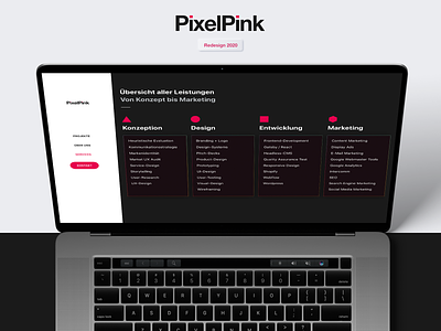 PixelPink Relaunch 2020 agency berlin branding designstudio minimal pink pwa redesign services webdesign