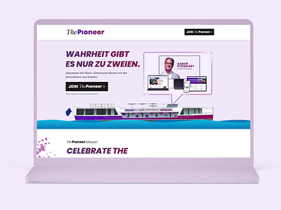 Landingpage für Gabor Steingarts Medien-Startup 'ThePioneer' berlin branding landing page medien minimal pink startup ui webdesign