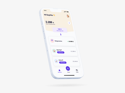 Financial Coach in your pocket. app beige berlin cards dashboard finance graphs home invest minimal overview parallax rows ui
