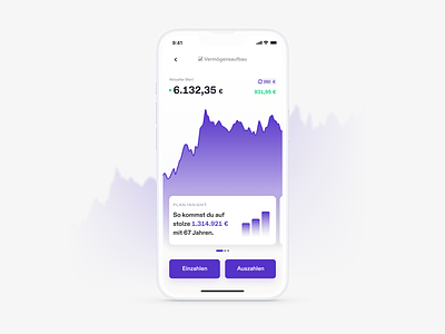 Investing Screen ai app assets berlin crypto finance fintech graph insights investing minimal money stocks ui
