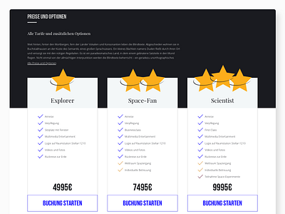 Pricing Table / Box box list pricing space table tourism ui