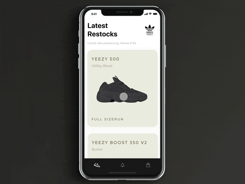 Yeezy Shoe App Concept animation app checkout concept kayne west layer modal overlay payment yeezy