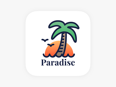 Paradise App-Icon Illustration