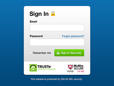 Secure Sign In login security sign in