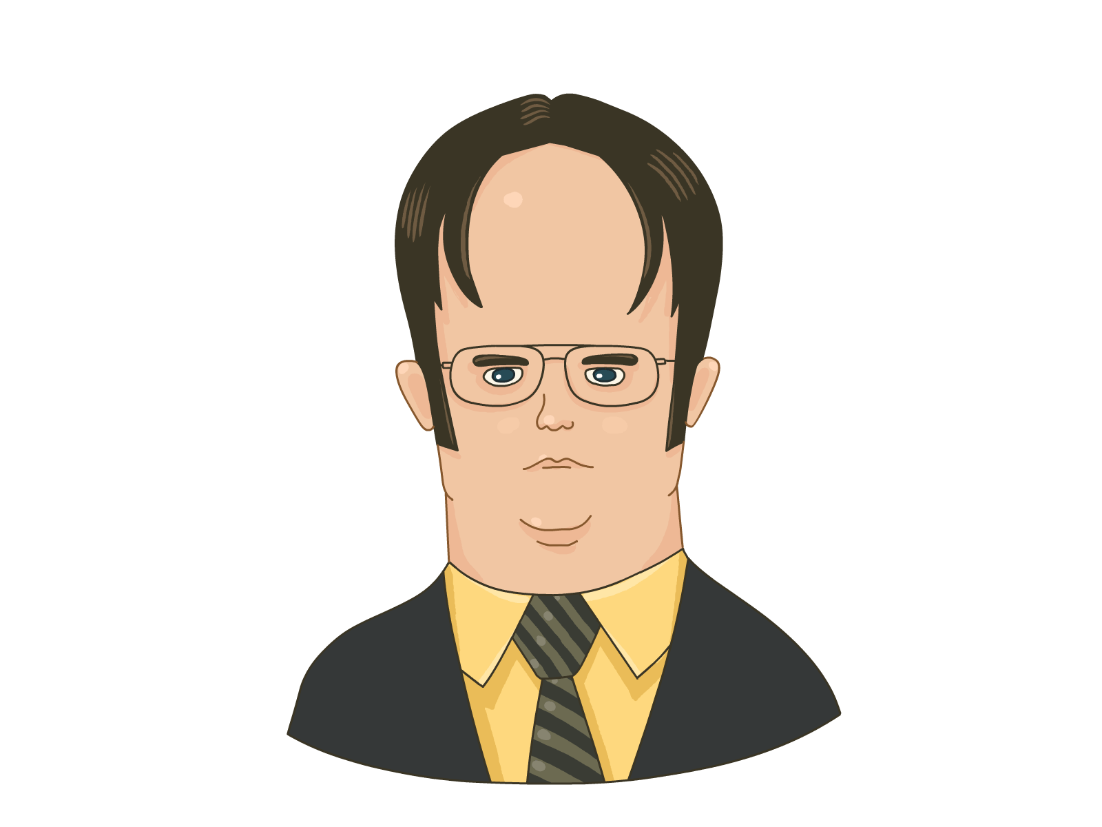 Dwight Schrute 2d animation air punch cel animation character design dwight fist pump gif illustration loop quirino renato quirino the office