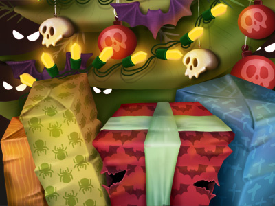 Natal estranho box christmas christmas lights gifts light natal quirino skull
