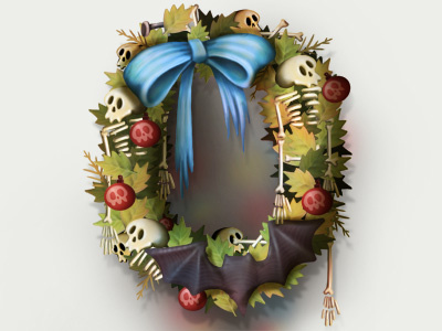 Christmas garland bat christmas garland lights quirino skull