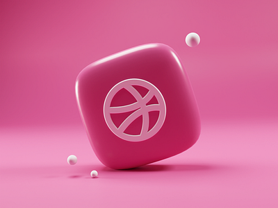 3D Dribbble icon 3d app blender clean icon logo ui