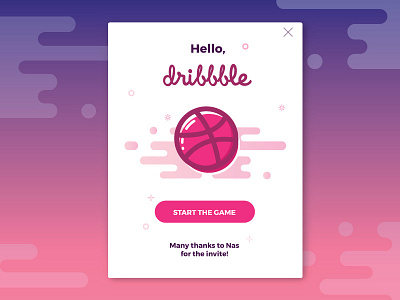 Hello Dribbble! app concept debut dribbble hello illustrator invite shot ui