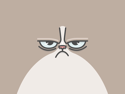Grumpy Cat bolted cat face fun grumpy illustration