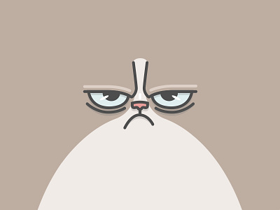 Grumpy Cat bolted cat face fun grumpy illustration