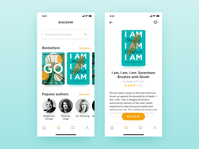 Book Reader App Redesign - Search & Details app book design ios iphone minimal mobile sketch ui ux