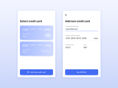 Daily UI #002 - Credit card checkout app blue dailyui design ios iphone minimal mobile sketch ui ux