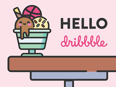 Hello Dribbble! dribbble hello hello dribbble ice cream