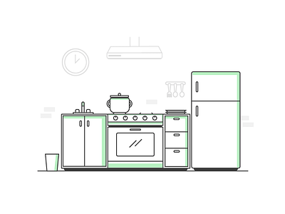 Illustration for work #3 illustration kitchen modular vector work