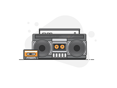 Vintage collection #1 cassette illustration line music taperecorder vector vintage