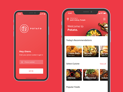 Food ordering app app branding design figma food illustration order red ui userexperience userinterface ux